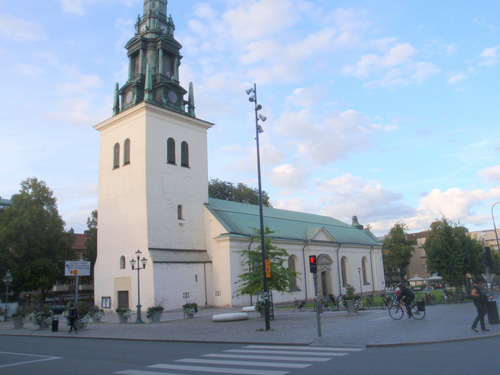 Church on the central Link&ouml;ping plaza.